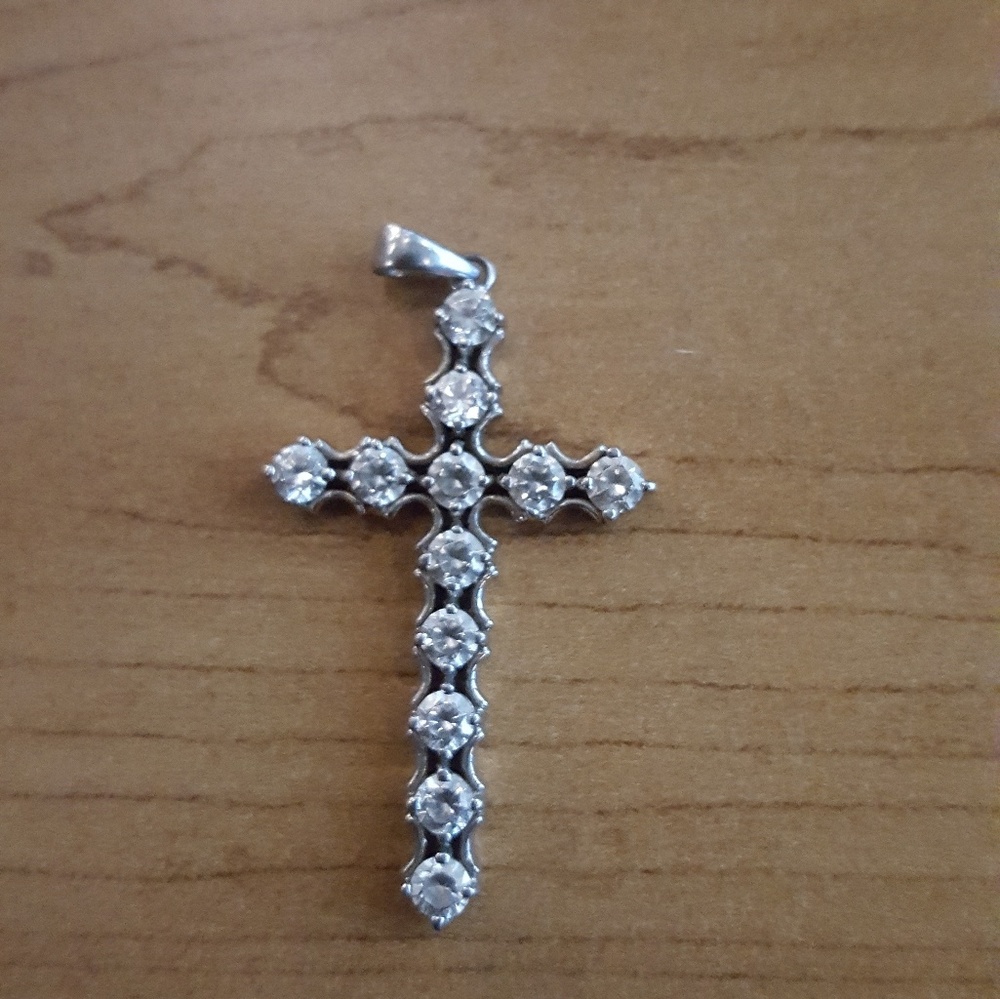 Sterling silver and Swarovski crystal cross